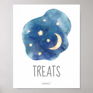 Moon and Stars Kinderdusche Leckereien signieren Poster