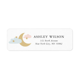 Moon and Stars Moderne Minimal Gold Pink Blau