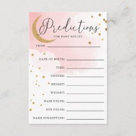 Moon and Stars Pink Baby Showcard Begleitkarte