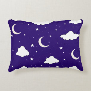 Moon and Stars Sky Night Accent Kissen