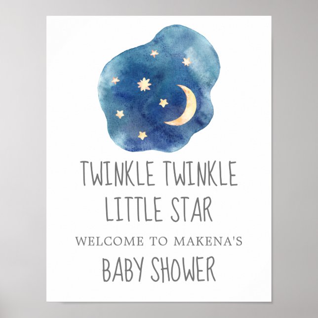 Moon and Stars Twinkle Twinkle Little Star Willkom Poster (Vorne)