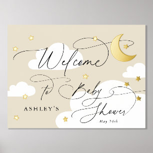 Moon and Stars Wolken Beige Begrüßungsdusche Baby Foliendrucke