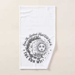 Moon and Sun Face Line Art T - Shirt - Celestial S Handtuch