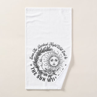 Moon and Sun Face Line Art T - Shirt - Celestial S Handtuch