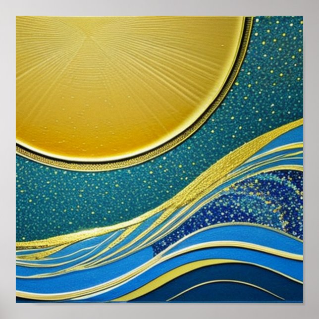 Moon and Waves Poster (Vorne)