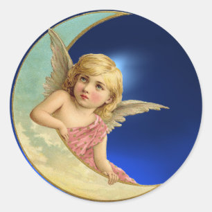 MOON ANGEL RUNDER AUFKLEBER