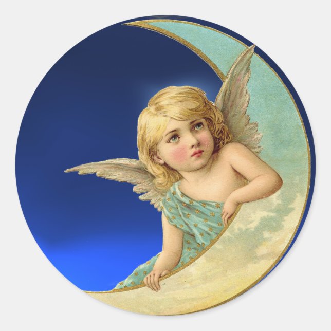 MOON ANGEL RUNDER AUFKLEBER (Vorderseite)