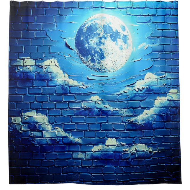Moon Art Duschvorhang (Vorderseite)