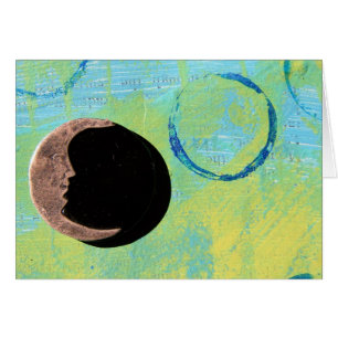 Moon auf Abstraktem Gemälde