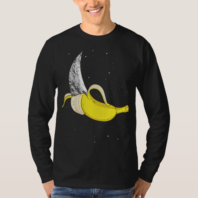 Moon Banana Funny Space Lebensmittel Seltsame Fruc T-Shirt (Vorderseite)