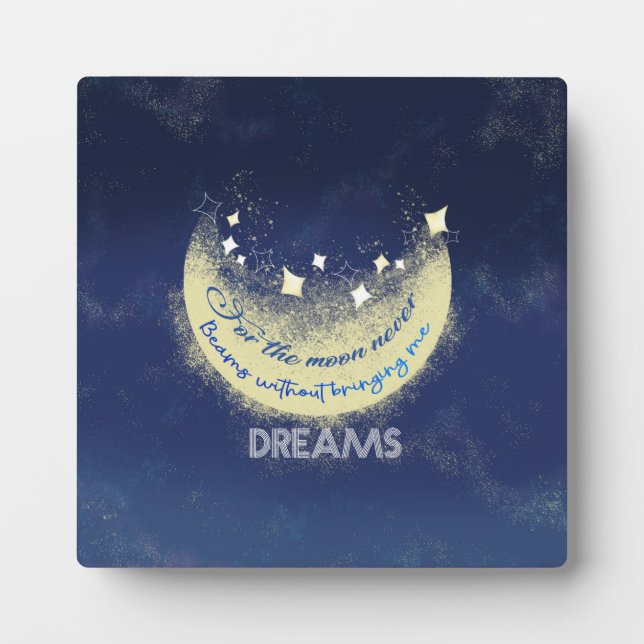 Moon beam Edgar Allan Poe Dreamer poetische Zitat Fotoplatte (Vorderseite)