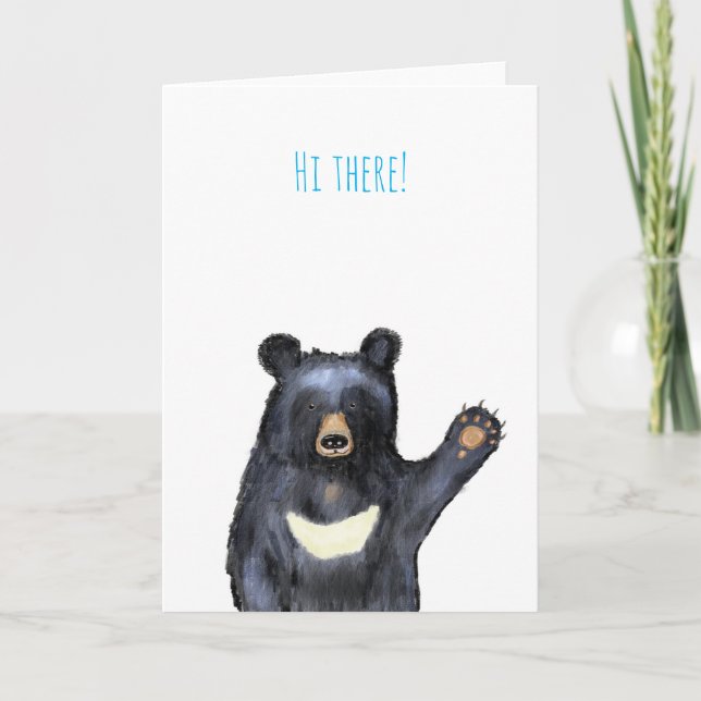 Moon Bear 'hi There' card Karte (Vorderseite)