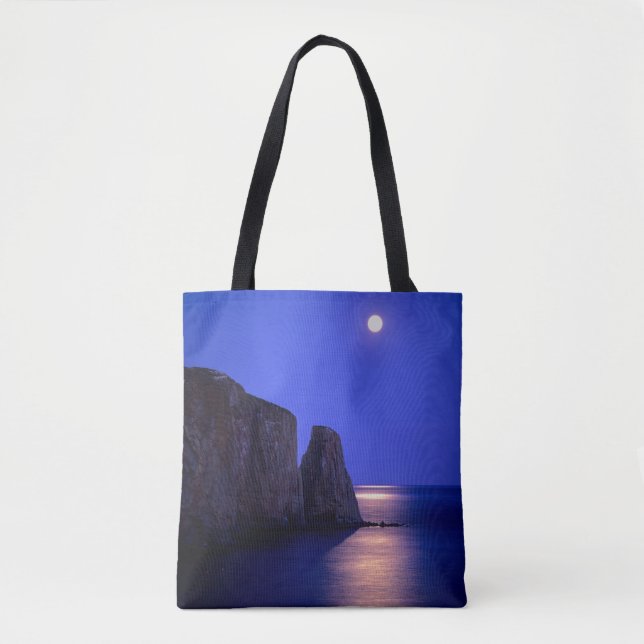 Moon bei Dämmerung | Perce Rock Gaspe Coast Quebec Tasche (Vorderseite)