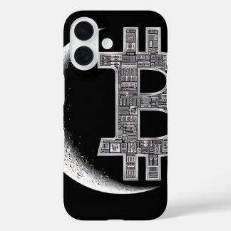 Moon Bitcoin Circuit Design Tech Enthusiasten Fall iPhone 16 Hülle