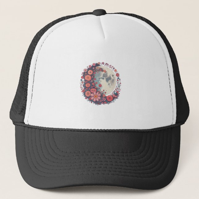 Moon Bloom Truckerkappe (Vorderseite)
