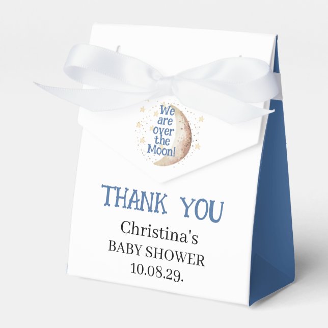 Moon Blue Boy Baby Showbox Geschenkschachtel (Vorderseite)