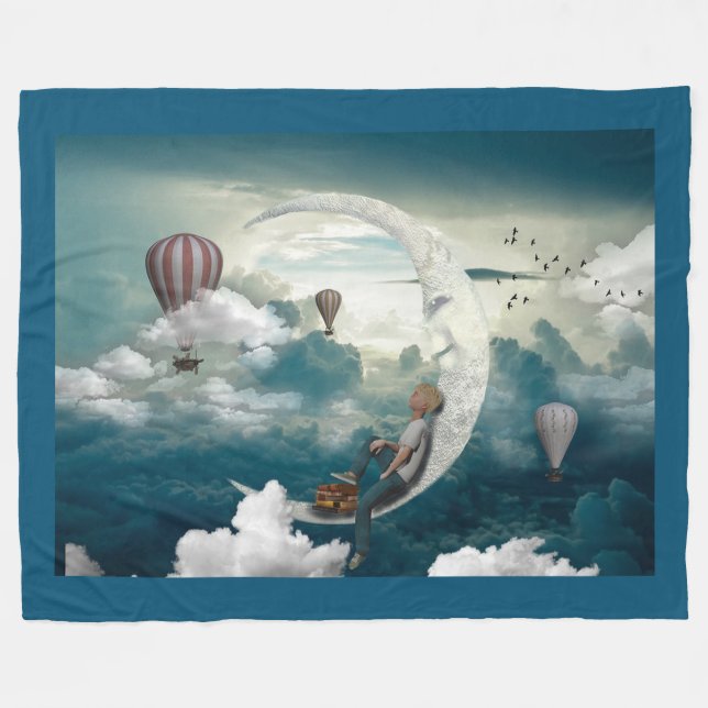 Moon Boy Fleecedecke (Vorderseite (Horizontal))