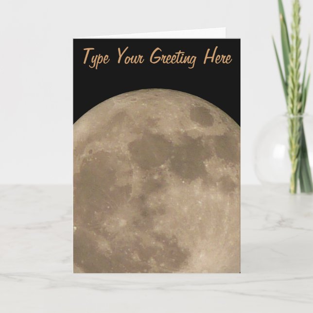 Moon Card Romantic Full Moon Custom Grußkarte Karte (Vorderseite)