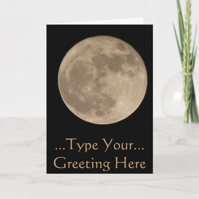 Moon Card Romantic Full Moon Custom Grußkarte Karte (Vorderseite)