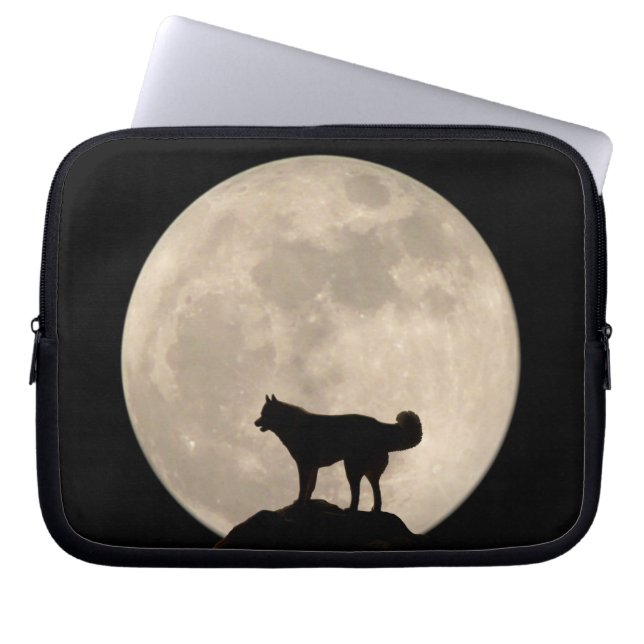 Moon Case Full Moon Lap Top Case w Husky (Vorderseite)