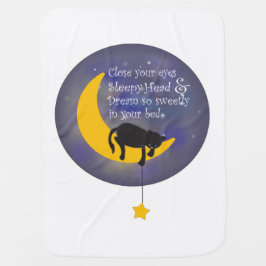 Moon Cat Baby Blanket Babydecke