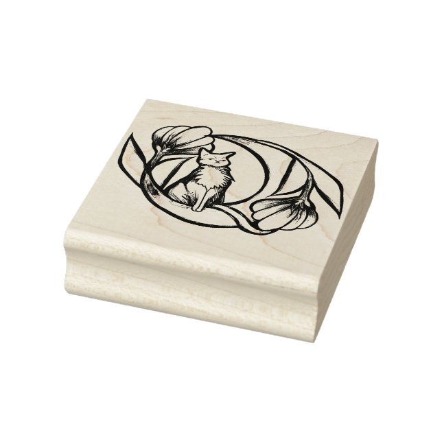 Moon Cat Blume Luna Katzen BlumenmoonCat Gummistempel (Stempel)