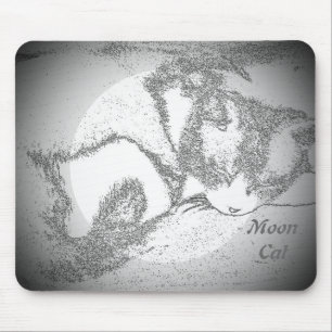 Moon Cat Digital Foto Mauspad