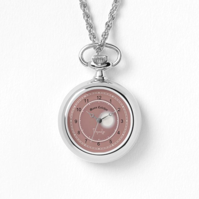 Moon Catcher Dusky Pink Niedliche Kette Armbanduhr (Vorderseite)