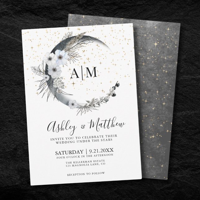 Moon Celestial Wedding Einladung (Moon Celestial Wedding Invitation)