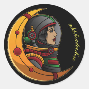 Moon Challenge Round Aufkleber