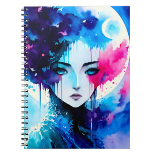 Moon Child Anime Fantasy Art Notizblock