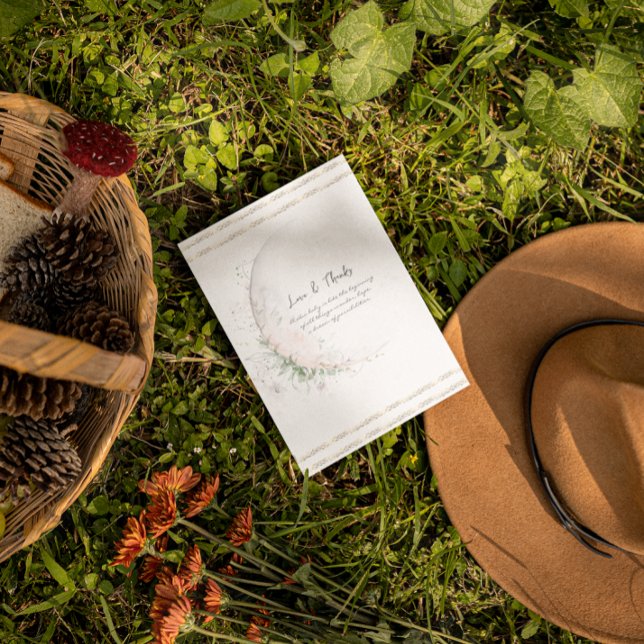 Moon Child | Boho Hippie Baby Shower Dankeskarte (Von Creator hochgeladen)