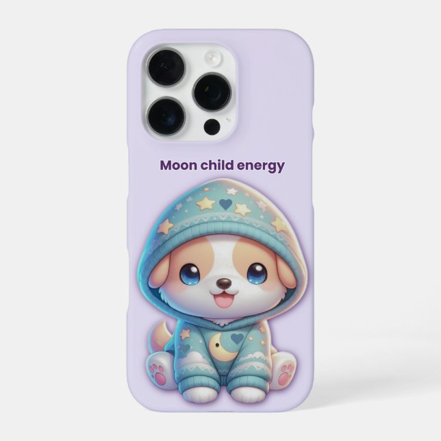 Moon Child Energy Dog Case iPhone 16 Pro Hülle (Rückseite)