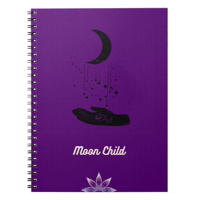 Moon Child Spiral Foto Notebook Notizblock (Vorderseite)