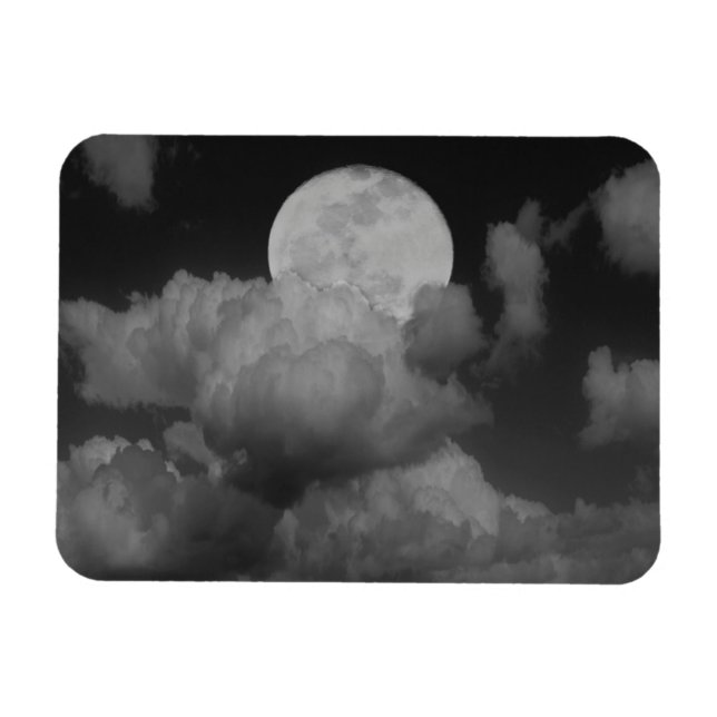 Moon & Clouds über Kansas Magnet (Horizontal)