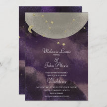 Moon Constellation Gold Lila Celestial Wedding