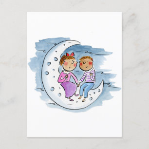 Moon Couple Postkarte