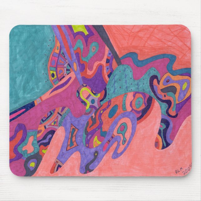 Moon Crashs, abstrakte Kunst Mousepad (Vorne)