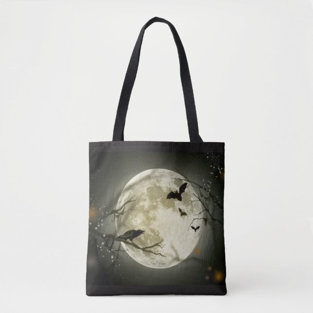 Moon & Crow Halloween Totentasche Tasche (Vorderseite)