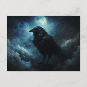 Moon Crows Halloween Postkarte