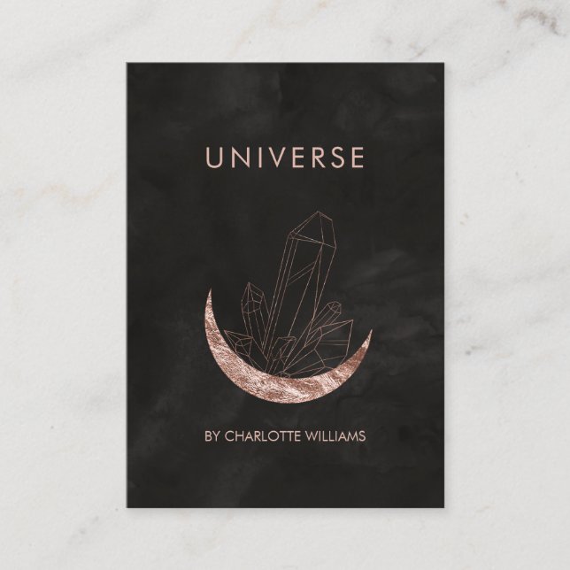  Moon Crystal Energy Healer Business Card Visitenkarte (Vorderseite)