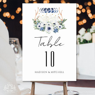 Moon Crystals Blume Boho Metaphysische Hochzeit Tischnummer