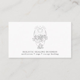 Moon Crystals FlowerHolistic Healing Business Card Visitenkarte