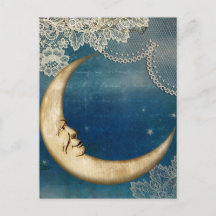 Moon Decoupage Postcard | Celestial Art Greeting