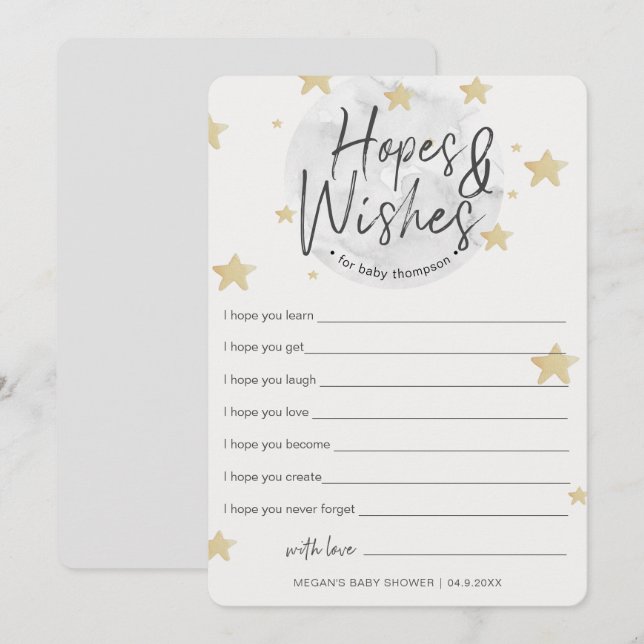 Moon démarre les espoirs et les souhaits carte Bab (Devant / Derrière)