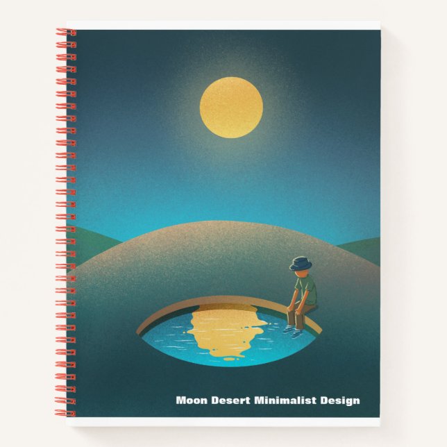 Moon Desert Minimalistisch Design Notebook Notizbuch (Vorderseite)
