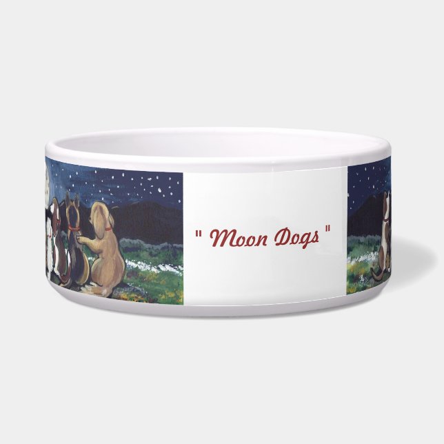 "Moon Dogs" Original Artwork Fun Dog Food Disc Napf (Vorderseite)