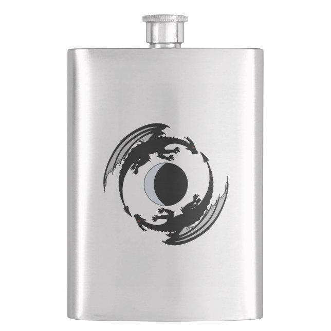 Moon Dragons Fantasy Design Flachmann (Vorderseite)