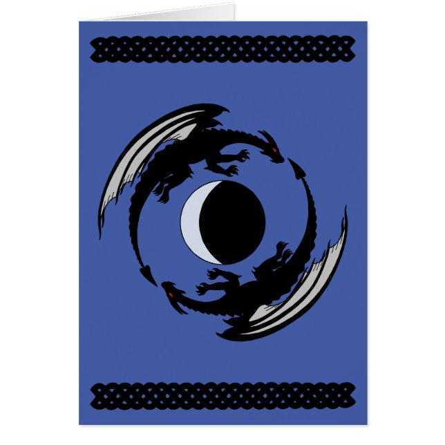 Moon Dragons Fantasy Design Grußkarte (Vorne)