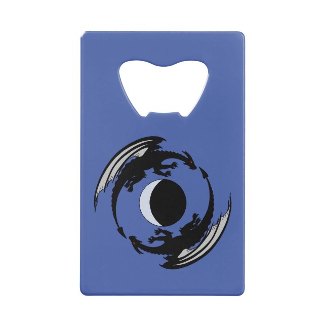 Moon Dragons Fantasy Design Kreditkarte Flasche Op Geldbeutel Flaschenöffner (Vorderseite)